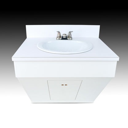 Single Wall Mount Sink w/ Porcelain Vessel - White