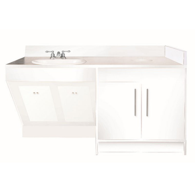 Contemporary Single Sink w/ Porcelain Vessel - White
