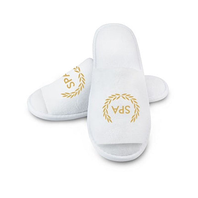 Luxury Spa Fleece Slippers - Open Toe - 1 pair