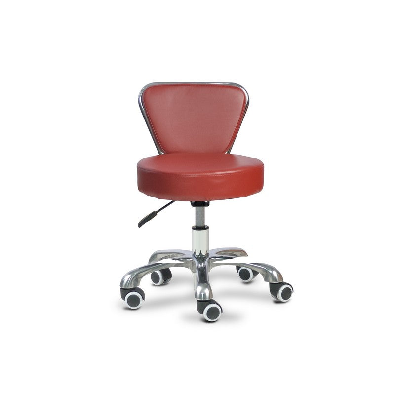 Mani-Pedi Stool Red w/ High Cylinder