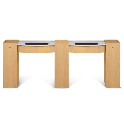 Classic Double Nail Table - Oak