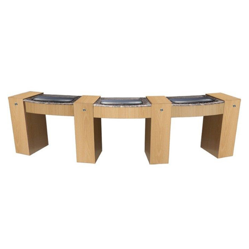Classic Eclipse Triple Nail Table - Oak