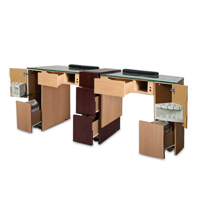 Ion Double Nail Table - Mahogany