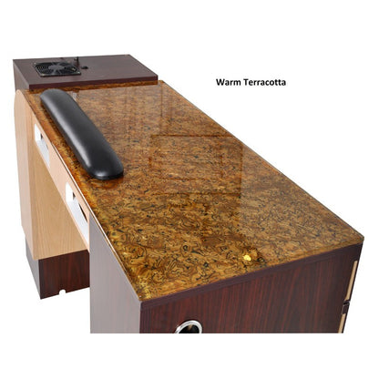Ion Terracotta Glass Top Table (16.75x32.5)