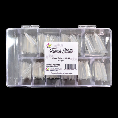 ANS French Stiletto - Clear - #00 - 09 - 500pcs