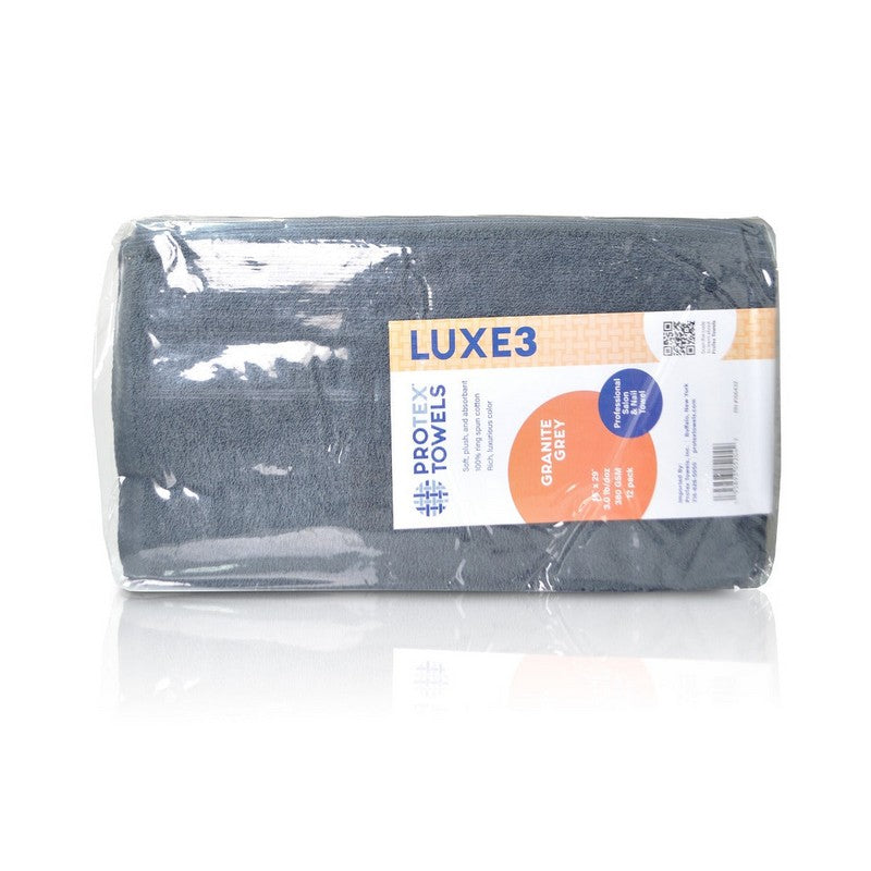 ProProTex Luxe3 Thick Towel Granite Grey 16" x 29" - 12 ct
