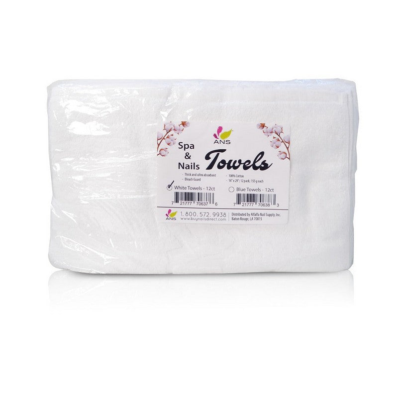 ANS Towel Thick White w/ Nail & Spa logo
