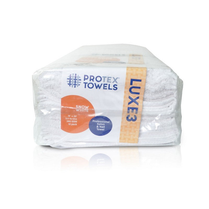 ProProTex Luxe3 Thick Towel White 16" x 29" - 12 ct