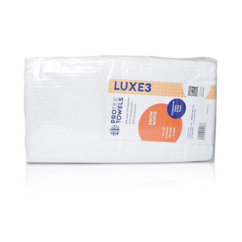 ProProTex Luxe3 Thick Towel White 16" x 29" - 12 ct