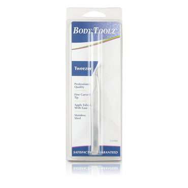 Body Toolz Fine Pointed Curved Tip Tweezer 4.5"