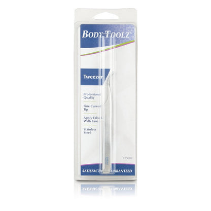 Body Toolz Fine Pointed Curved Tip Tweezer 4.5"