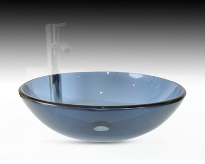 Basin Bathroom Glass Sink Vessel 16"