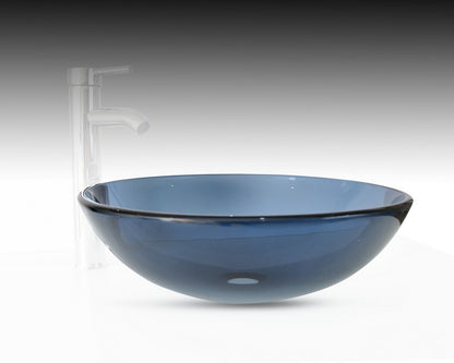 Basin Bathroom Glass Sink Vessel 16"